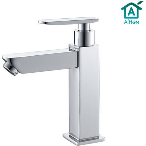 Robinet Eau Froide pour Lave-Mains Robinet Salle de Bain Chromé Poignée Simple Mitigeur Robinet Lavabo (1/5)