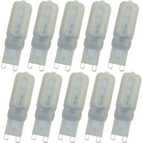 Lot de 10 ampoules LED G9 blanc chaud 3000 K équivalent à une ampoule halogène 30 W G9 ampoule LED bi-broches G9 2835 22 LED AC220 V LED ampoule de projecteur Classe énergétique A+ [Classe énergétique (1/5)