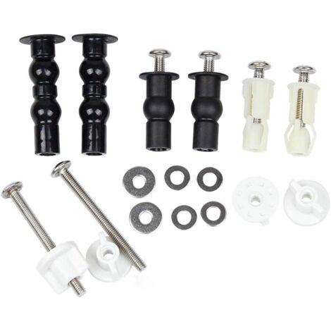 3 Paires Abattant WC Fixations Charnières, Vis pour Toilette Ensemble de Fixation Charnière vis Fixations Extensible Caoutchouc Vis Convient à Toutes Les Toilettes- (1/5)