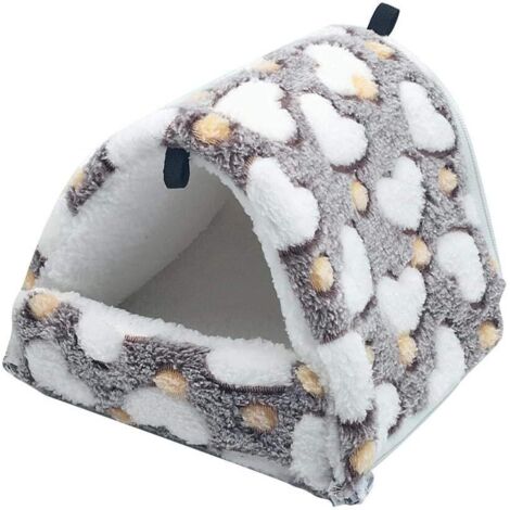 Litzee – Couchage rongeur peluche maison hamac lit cabane pour cochon d'inde et lapin – Matériau flanelle doux – Installation facile avec crochets (1/5)