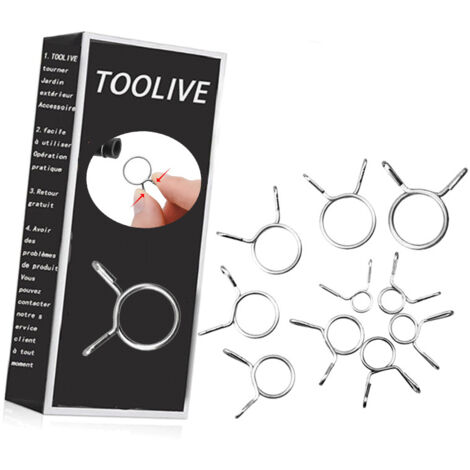 150Pcs 10Tailles Pince de Durite de Conduite de Carburant, Pince à Ressort, Collier de Serrage Durite Convient pour Tuyaux de 5mm - 14mm (1/5)