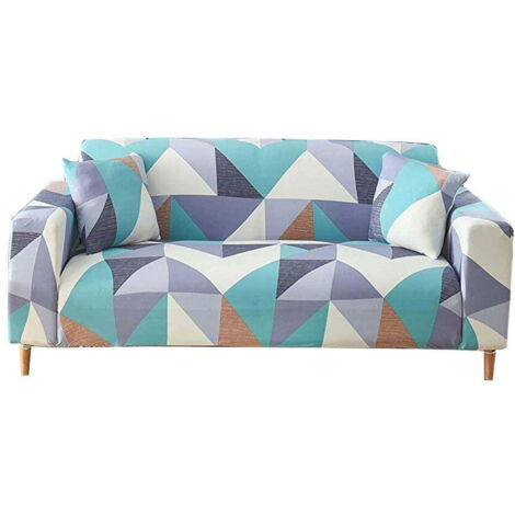 Housse de canapé souple et antidérapante, très extensible, housse de canapé pour coussin, housse de protection universelle élastique pour meubles (géométrie, 4 places 235-300CM) (1/5)