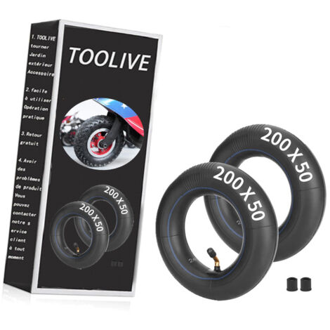 1PZ F3I-205 Chambre à air 200x50mm 8 pouces pour scooter électrique trottinette remplacement pour Razor E100 E150 E200 Dune Buggy Schwinn Mongoose Bladeze ePunk, Chambre à air 8" avec valve coudée 90° (1/4)
