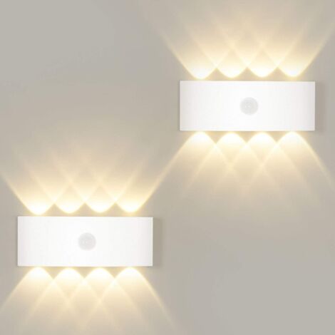 Litzee – Applique murale LED 8W avec détecteur de mouvement – Blanc chaud 3000K – IP65 pour extérieur – Éclairage haut/bas pour terrasses et jardins (1/5)