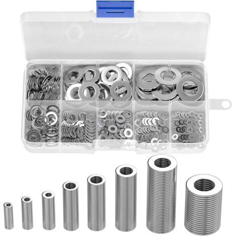 360 pcs en acier inoxydable plat et Rondelles assortiment de lave-mains (M2 M2.5 M3 M4 M5 M6 M8 M10) (1/5)