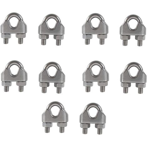 SOEKAVIA M6 Serre-câbles Etrier U Boulon Clip de Câble 304 Acier inoxydable Selle de pince de Câble Câble métallique Clips pour etendoir linge exterieur10PCS (1/5)