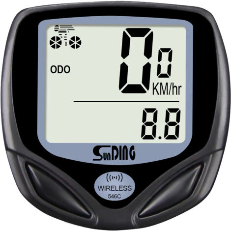 Compteur de Vélo sans Fil, étanche Ordinateur de Vélo avec Rétroéclairage LCD D'affichage de L'écran Compteur Kilométrique de Vitesse et Odomètre de Route Chronomètre de Vélo -Versailles (1/5)