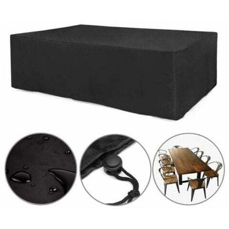 Housse de protection 20020080cm gris foncé - Bâche rectangulaire en polyester enduit PA pour tables de jardin (1/5)