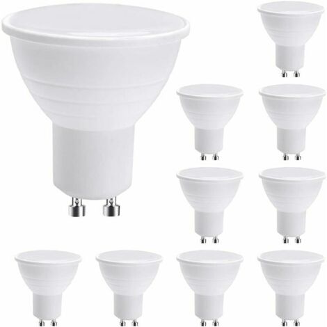 LED GU10 Spotlight Bulbs,GU10 LED Light Bulbs, 7W Warm White (50W Halogen Equivalent) Energy Saving Light Bulb, 600LM 120° Beam Non-dimmable, Pack of 10 (1/5)