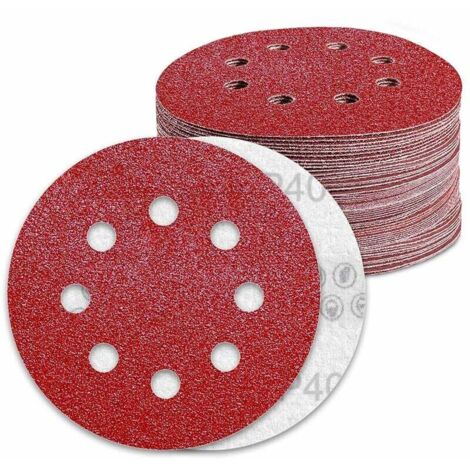 Disques Abrasifs 125mm Grain 40 Papier Poncer 70 Pièces 8 Trous Disque Poncage pour Ponceuse Excentrique (1/5)