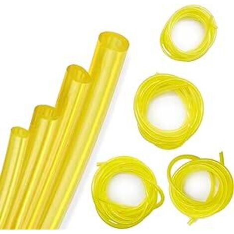 4 Pièces Tuyaux d'Essence Longueur 1,5 m Universel Tuyau de Conduite de Carburant Outils de Jardin Jaune Transparent pour Souffleur Coupe-Bordure Tronçonneuse Tondeuse à Gazon Accessoires (diamètre 3  (1/5)