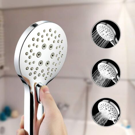 Filtre de pommeau de douche anti-calcaire à économie d'eau avec 3 modes de haute pression - RWDouchettes (1/5)