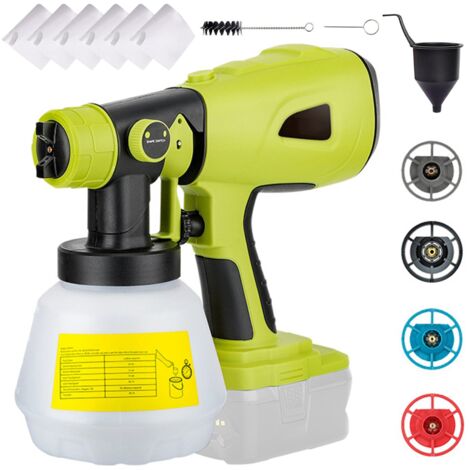 Tonysa – Pistolet à peinture sans fil 20V – 3 modes de pulvérisation – 4 buses interchangeables – Débit d'air 160 L/MIN – Pour murs et meubles (1/5)
