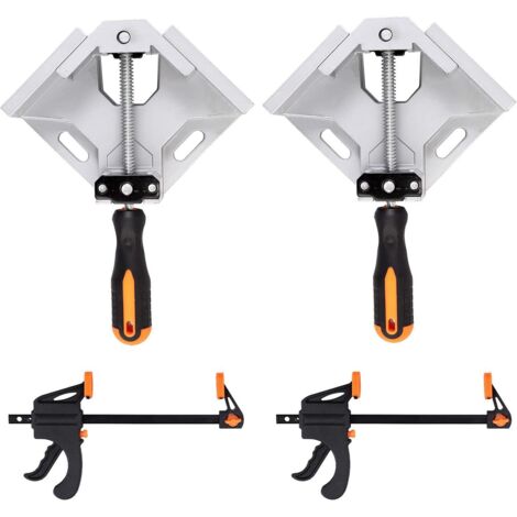 Lot de 2 pinces à souder à angle droit à angle droit à 90 degrés idéales pour le travail du bois avec ruban à mesurer (argent) - RWDIY ›Outillage à main et électrique› Outillage à main ›Pinces› Presse (1/5)