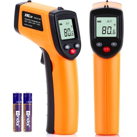 ZOLGINAH Thermomètre Infrarouge Numérique -58℉~752℉ (-50℃~400℃), Pistolet de Température Laser sans Contact avec Ecran LCD, Pistolet de Mesure de la Température pour Les Aliments, (pas pour L'homme) (1/5)