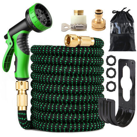 Tuyau Arrosage Extensible 30M 100Ft Tuyau D’Arrosage Retractable Avec Support Et Pistolet Arrosage 9 Fonctions Raccords En Laiton,Cûve, Citerne Et Réservoir À Eau (1/5)