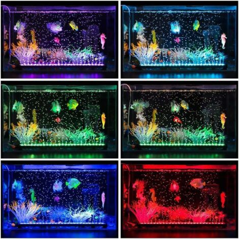 ZOLGINAH LED Lampe à Bulles d'Aquarium, Lampe de Plongée à Bulles, Tube de Plongée Etanche IP68, avec Télécommande, Eclairage Décoratif d'Aquarium, 30cm (1/5)