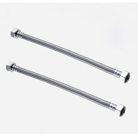 Tuyau flexible en acier inoxydable 304 – Lot de 2 tuyaux tressés 60cm – Résistant aux températures élevées – Connecteur 360° – (1/5)