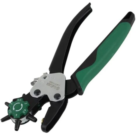 Pince à Oeillets Portable pour Baches, Pince Perforatrice Cuir Rotative, Pince à Perforer 6 trous(2-4.5mm), Outil de Perforation pour Ceintures (1/4)