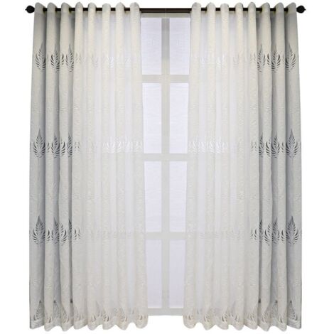 Rideau Voilage Blanc - Rideaux D'extérieur et Intérieur Bonne Tissu Voile à Oeillets pour Décoration Maison, L 140 x H 175 cm, 1 Pièce (1/5)
