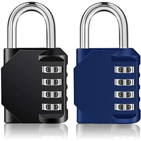 ZOLGINAH Cadenas Code pour Casier, Cadena à Combinaison 4 Chiffres pour Gym, Vestiaire, College, Scolaire Armoire, Escape Game, Numero Serrure Combinée extérieur abri de jardin (noir et bleu) (1/5)