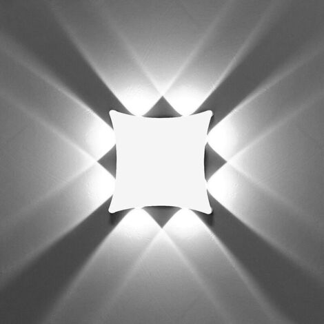 8W Moderne Applique Murale LED Lampe Murale Imperméable IP65 Aluminium Lampe de Mur LED Intérieur Extérieur pour Salle de Bains Salon Chambre à Coucher Couloir Escalier Entrée Porche - lumière blanche (1/5)