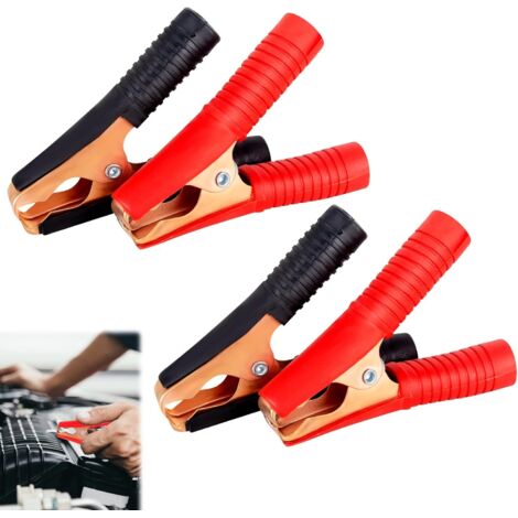 Voiture Pinces de Batterie, Crocodile électrique Clips, Pince de Démarrage, Pinces Crocodiles de Batterie de Voiture, Pinces de Batterie isolées 100A pour Bateau de véhicule de Camion de Voiture (1/5)