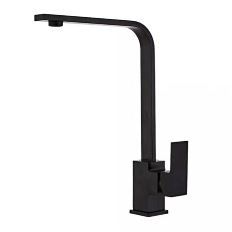 Robinet de cuisine noir monocommande – Rotation 360° – Corps en laiton – Hauteur 36 cm – Économie d'eau jusqu'à 30% – Ideko (1/5)