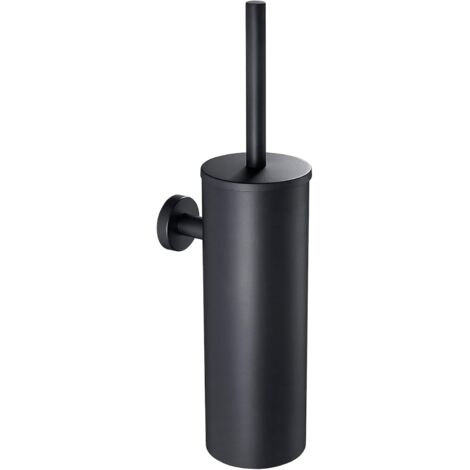 Brosse Toilettes WC Suspendu Noir avec Support de Brosse, Balai Toilette WC en Acier INOX 304 à Manche Long, Brosse de Toilette avec Support Brosse Antibactérienne (1/5)
