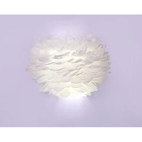 Applique murale plume E27 – Lampe décorative LED 12W – Matériau plume d'oie – Protection des yeux – Installation facile – 37x30cm – - Led-12w (1/5)