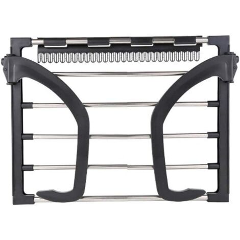 Osqi – Séchoir à linge mural repliable en acier inoxydable pour radiateur – Usage intérieur et extérieur – Design élégant et compact – Noir (1/5)