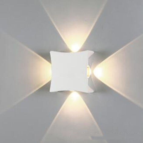 4W Moderne Applique Murale LED Lampe Murale Imperméable IP65 Aluminium Lampe de Mur LED Intérieur Extérieur pour Salle de Bains Salon Chambre à Coucher Couloir Escalier Entrée Porche - Lumière chaude (1/3)