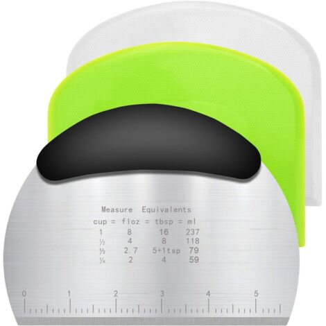Grattoir à Pâte,3pcs Corne Patisserie,Coupe-Pâte Plastique,Grattoir à Pâte en Plastique et Acier Inoxydable pour Cuisine,Pâtisserie,Crêpes (1/5)