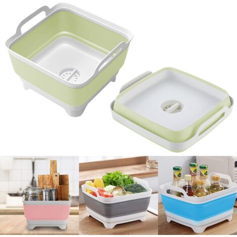 Lavabo pliable multifonction 9L – Matériau PP + TPR – Dimensions 31,5 x 30,5 x 20 cm – Pour nettoyage vaisselle et légumes – Rangement pratique – (1/5)