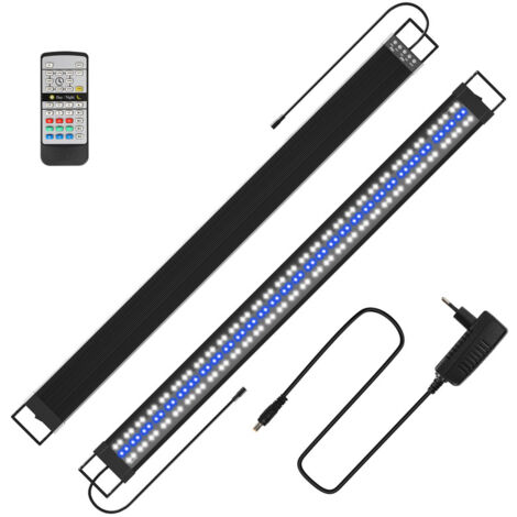 Swanew – Éclairage LED aquarium dimmable 45W avec télécommande – 120-150cm – 7 couleurs – Simulation lever/coucher de soleil – 1200LM, 6000-10000K