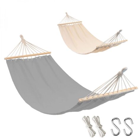 Linxor – Toile de hamac 2 personnes 150 x 270 cm – Mélange coton/polyester 300 GSM – Charge maximale 200 kg – Système d'attache inclus