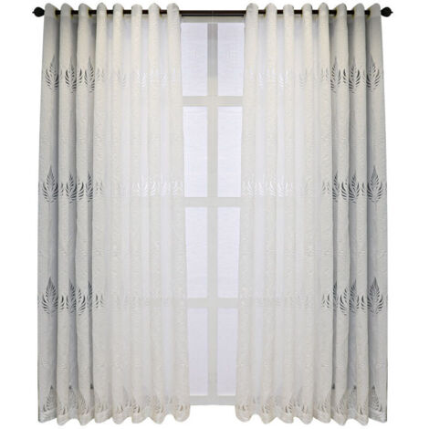 Rideau Voilage Blanc - Rideaux D'extérieur et Intérieur Bonne Tissu Voile à Oeillets pour Décoration Maison, L 140 x H 240 cm, 1 Pièce (1/5)