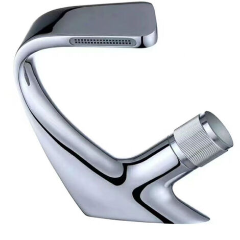 Robinet de lavabo mitigeur mono cascade en laiton chromé – Cartouche céramique – Hauteur 18.5cm – Économie d'eau jusqu'à 30% – Ideko (1/5)