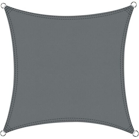 Voile d'ombrage carré 2.5x2.5m Imperméable Toile Ombrage UV Protection pour Patio Jardin, Terrasse,Extérieur, Balcon, Gris (1/5)