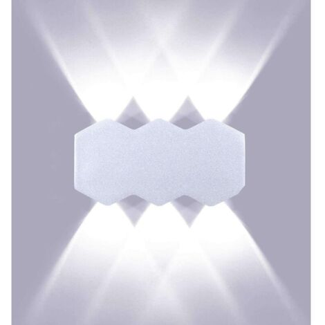 6W LED Applique Murale Intérieur Moderne Lampe Murale Intérieur Up Down Spot IP66 Éclairage Mural en Aluminium pour Chambre à Coucher Bureau Lit Couloir Salon Hôtel Argent Blanc froid 6000k (1/5)