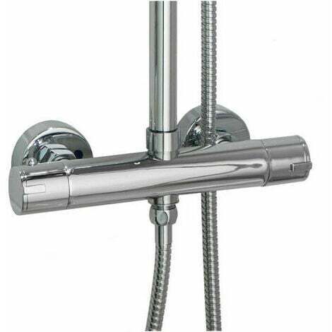 Mitigeur thermostatique de douche 2 sorties – Acier inoxydable – Anti-brûlure – Température stable 20-50℃ – Entraxe 135-175 mm (1/4)