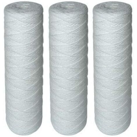 Lot de 3 cartouches filtrantes bobinées 10' pour filtre à eau – Filtration sédiments jusqu’à 25 microns – Préfiltration pour installations domestiques – (1/4)