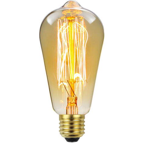 Lot de 4 ampoules vintage E27 Edison à intensité variable ST64 40 W 2700 K blanc chaud à incandescence classique antique pour lampe de table en cage d'écureuil, bureau à domicile (1/5)