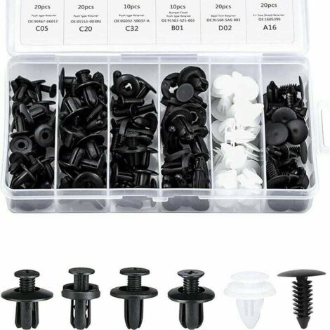 Clips Garniture Intérieure Rivet Clips Plastique Rivet Plastique Fixation Protection Clip Panneau Porte Boucle Boîte 100 Pièces 6 Types Boucle Fixation Automobile Différente Boucle Voiture Générale (1/5)