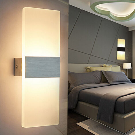 Applique Murale LED Intérieure 12W Blanc Chaud 3000K AC 230V Lampe Murale en Acrylique Design Moderne Decoration Luminaire Mural pour Salon Chambre Couloir Salle de Bain 29x11x4CM (1/5)