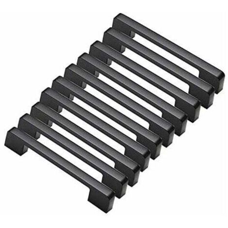 10pcs poignées de porte noir en Alliage de Aluminium Poignées T Bar Bâton Cuisine Armoire Entraxe de Trous 160mm (1/5)