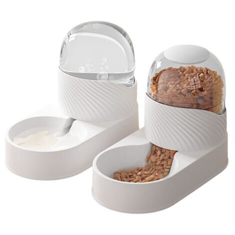 ZOLGINAH Distributeur croquettes/Eau Fontaine Automatique 2 Pièces- Alimentation pour Chien/Chat/Croquettes Mangeoirs et Abreuvoirs Accesoires Gamelle Chat/ Chien/Animaux Domestiques (1/4)