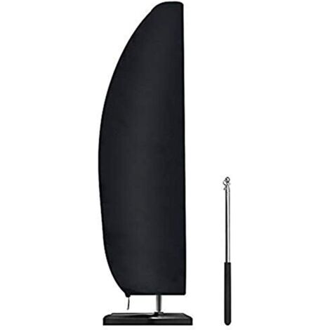 Housse de protection pour parasol déporté 2 à 4 m de large tissu Oxford 210D imperméable à la poussière Résistant aux Noir 265x40/70/50cm (1/5)