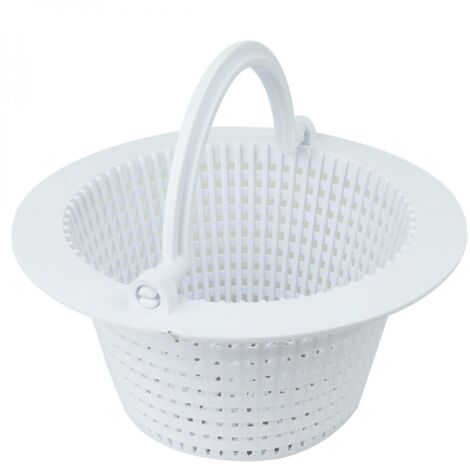 Linxor – Panier rond pour skimmer de piscine hors sol – Diamètre 16 cm – Blanc – Poignée pour un entretien facile