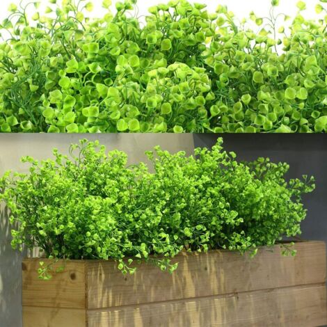 12 Lots Arbustes Artificiels Buissons Fleurs artificielles Résistantes Aux UV d'Extérieur Plantes Fleurs Décoratives pour Arrangement Floral, Centre de Table, Décoration de Jardin Maison (Vert) (1/5)